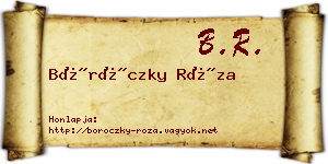 Böröczky Róza névjegykártya