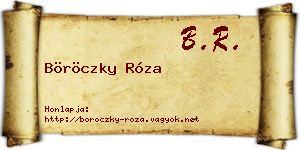Böröczky Róza névjegykártya